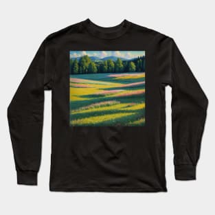 Spring Meadow - Flowers Blooming in the Countryside Long Sleeve T-Shirt